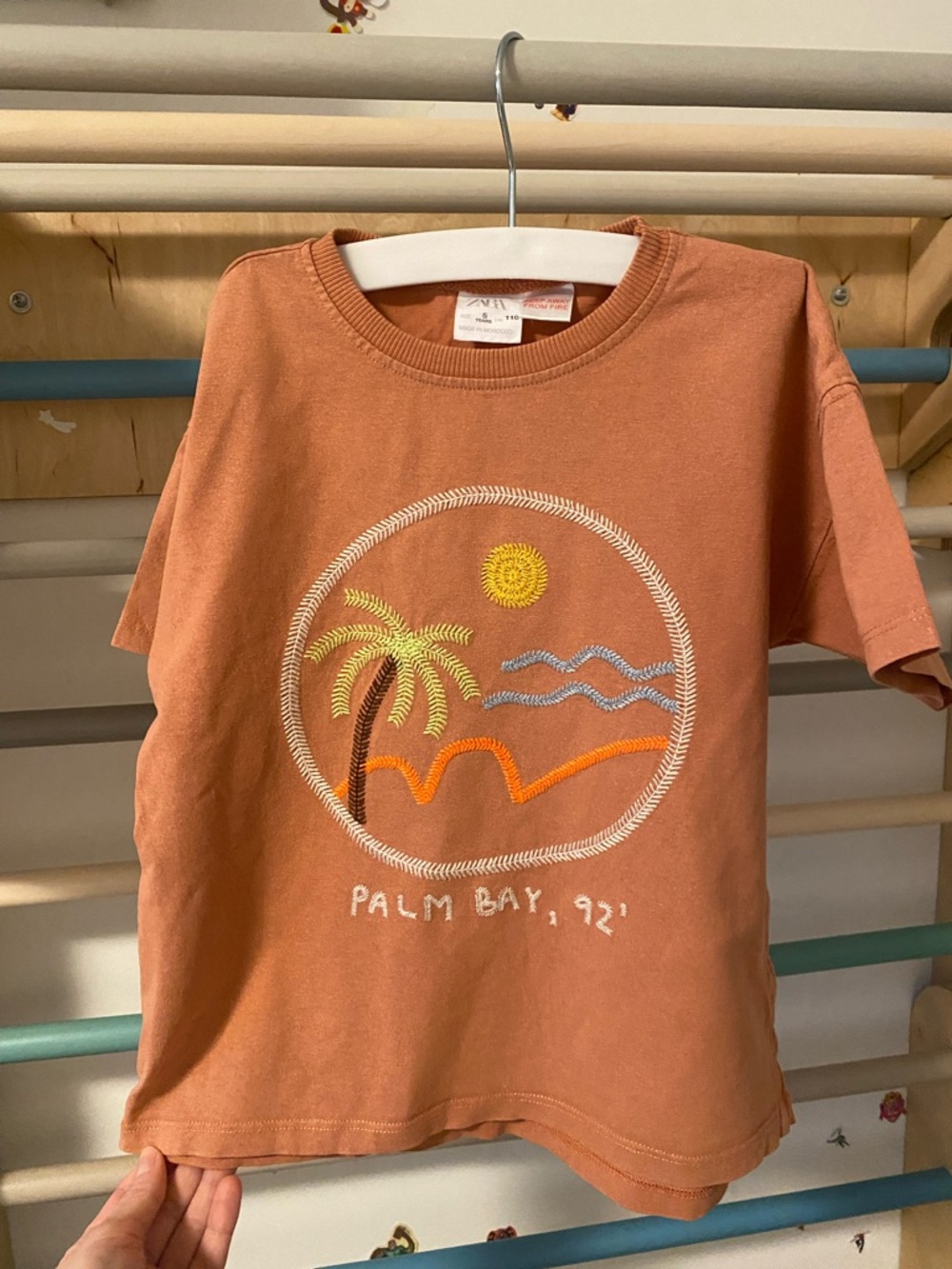 Zara Boys Orange Palm Bay Graphic Tshirt
